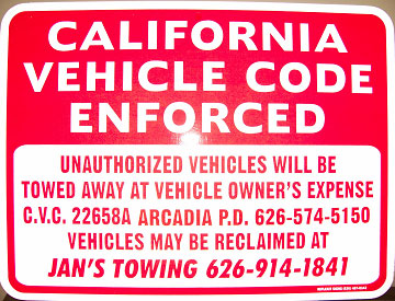Towing Sign